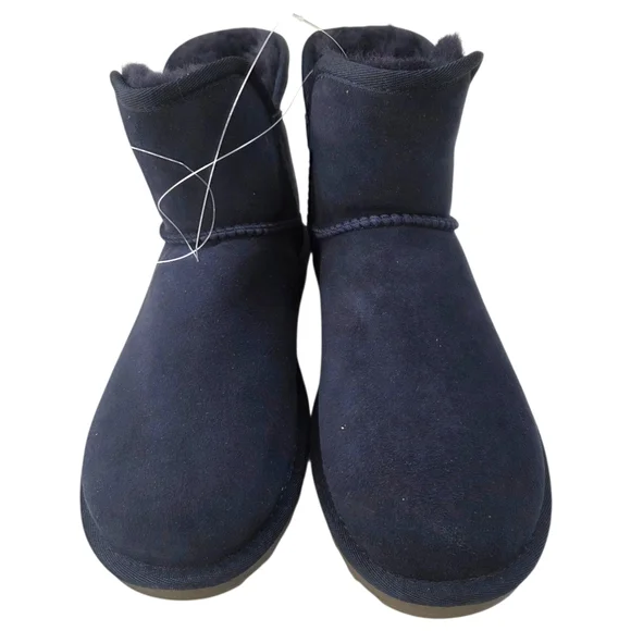Kirkland Shearling Suede Leather Boots NEW Womens 8 Blue Short Winter Cozy - Picture 12 of 13